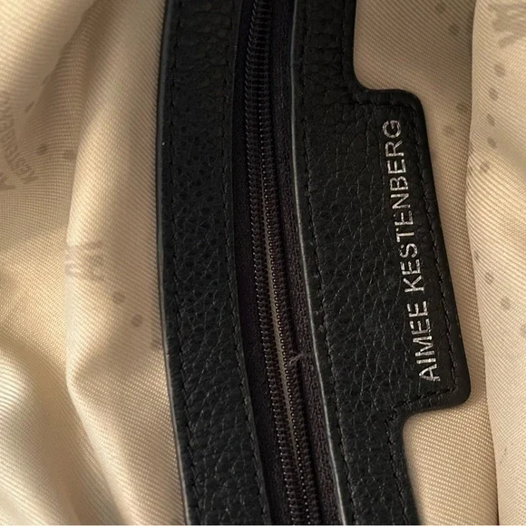 Black Pebbled Leather Top-Handle Tote - Picture 13 of 14